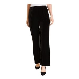 NWT Chico’s stretch black velvet wide leg pants